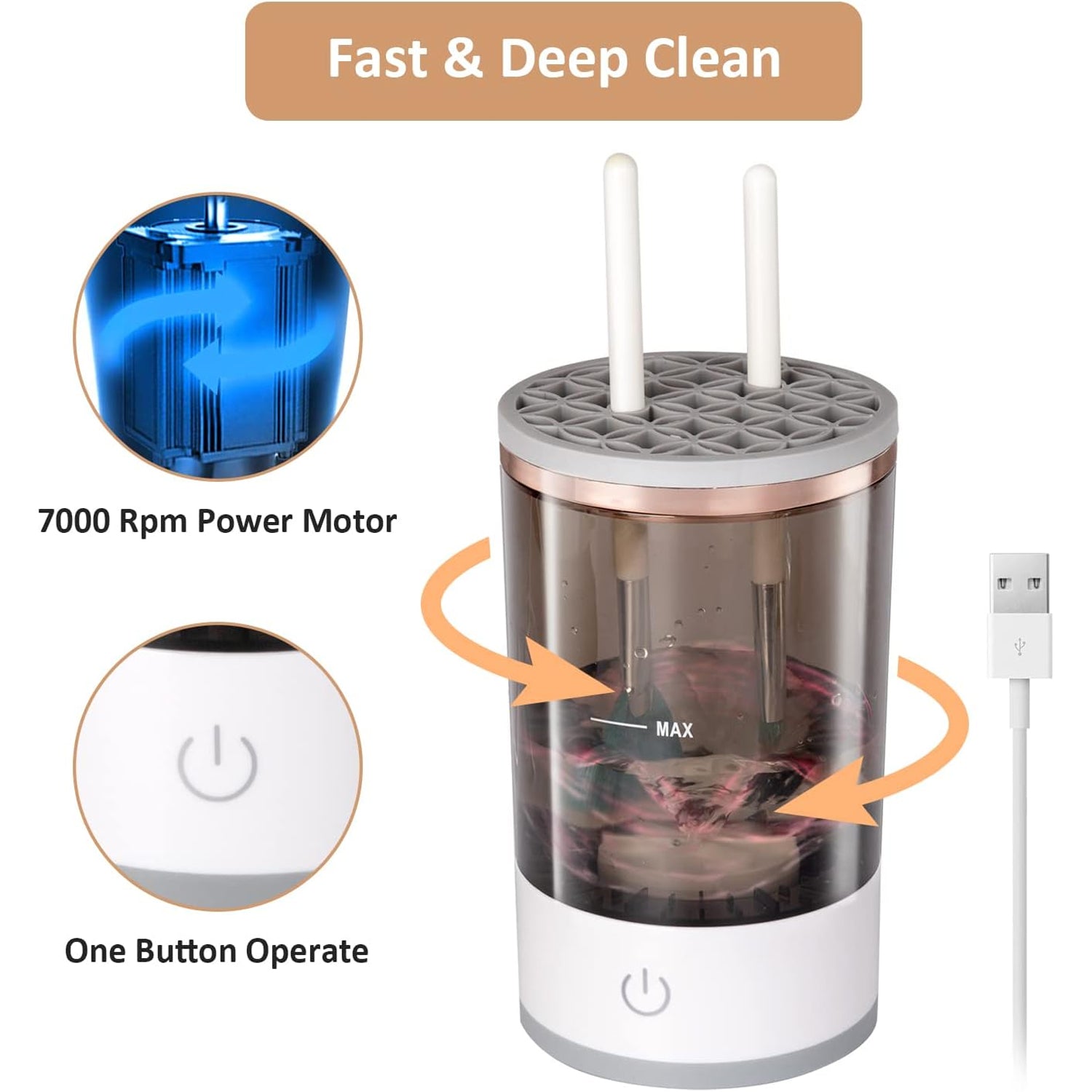 12987 Automatic Makeup Brush Cleaner Fast Electric Brush Cleaner Hand Free Machine Super Clean Brush Washer & Brushes Organizer Tool (1 Pc) 12987 Automatic Makeup Brush Cleaner Fast Electric Brush Cleaner Hand Free Machine Super Clean Brush Washer & Brushes Organizer Tool (1 Pc)